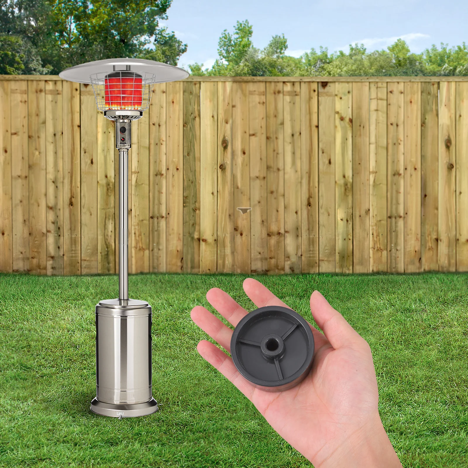 4 قطع من عجلات السخان الخارجية، عجلات بلاستيكية شديدة التحمل لسخان الفناء، قطع بديلة سهلة الحركة متوافقة مع الغاز