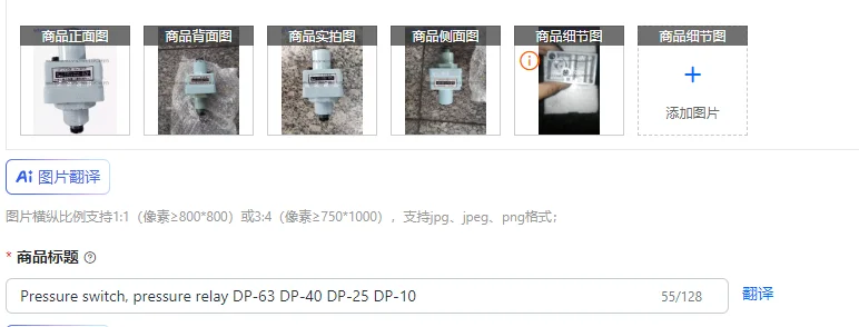 

Pressure switch, pressure relay DP-63 DP-40 DP-25 DP-10
