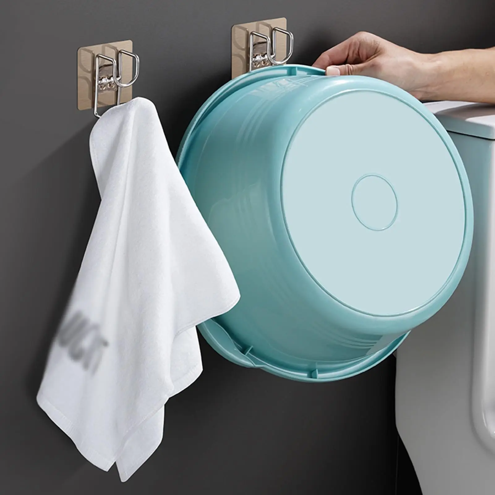 Selbstklebende Haken zur Wandmontage, Aufbewahrungshaken für Waschbecken, Halter für Badezimmer, Waschbecken, Aufbewahrungsregal, platzsparend, rostfreie Haken – Detail 10