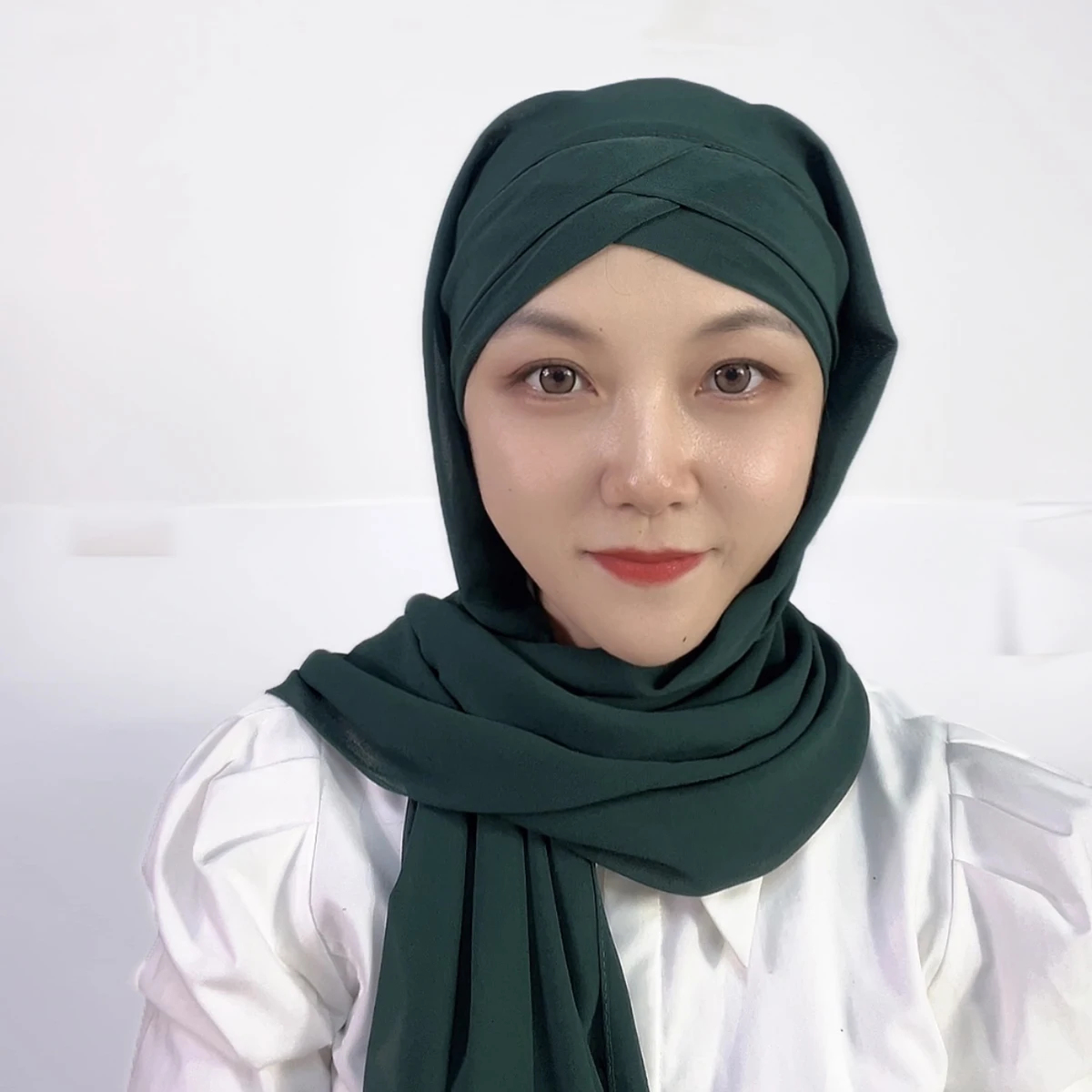 Instant Hijabs Chiffon Hijab Scarf With Cross Jersey Caps Bonnet Brand Design Muslim Scarf