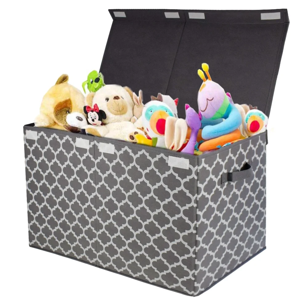 

Factory Multifunction Clothes Organiser Fabric Cotton Linen box Double Cover Folding Large Toy Storage Boxes