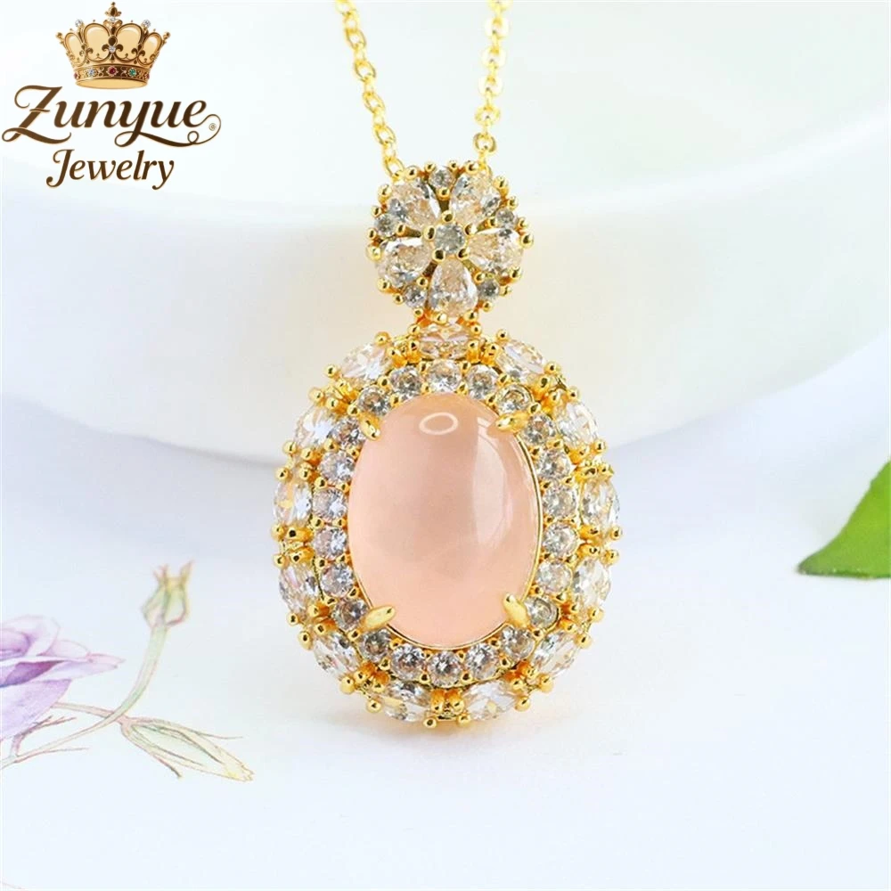 

Natural Pink Crystal Snowflake Buckle With Diamond Pendant Luxury Quality Fashion Jewelry Exquisite Elegant Popular Charms Gift