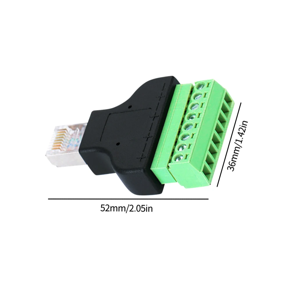 NEW RJ45 Male Extend Adapter RJ45 to 8PIN Terminal Green Ethernet Converter 8P8C Crystal Modular Crimps LAN Network Line Plug