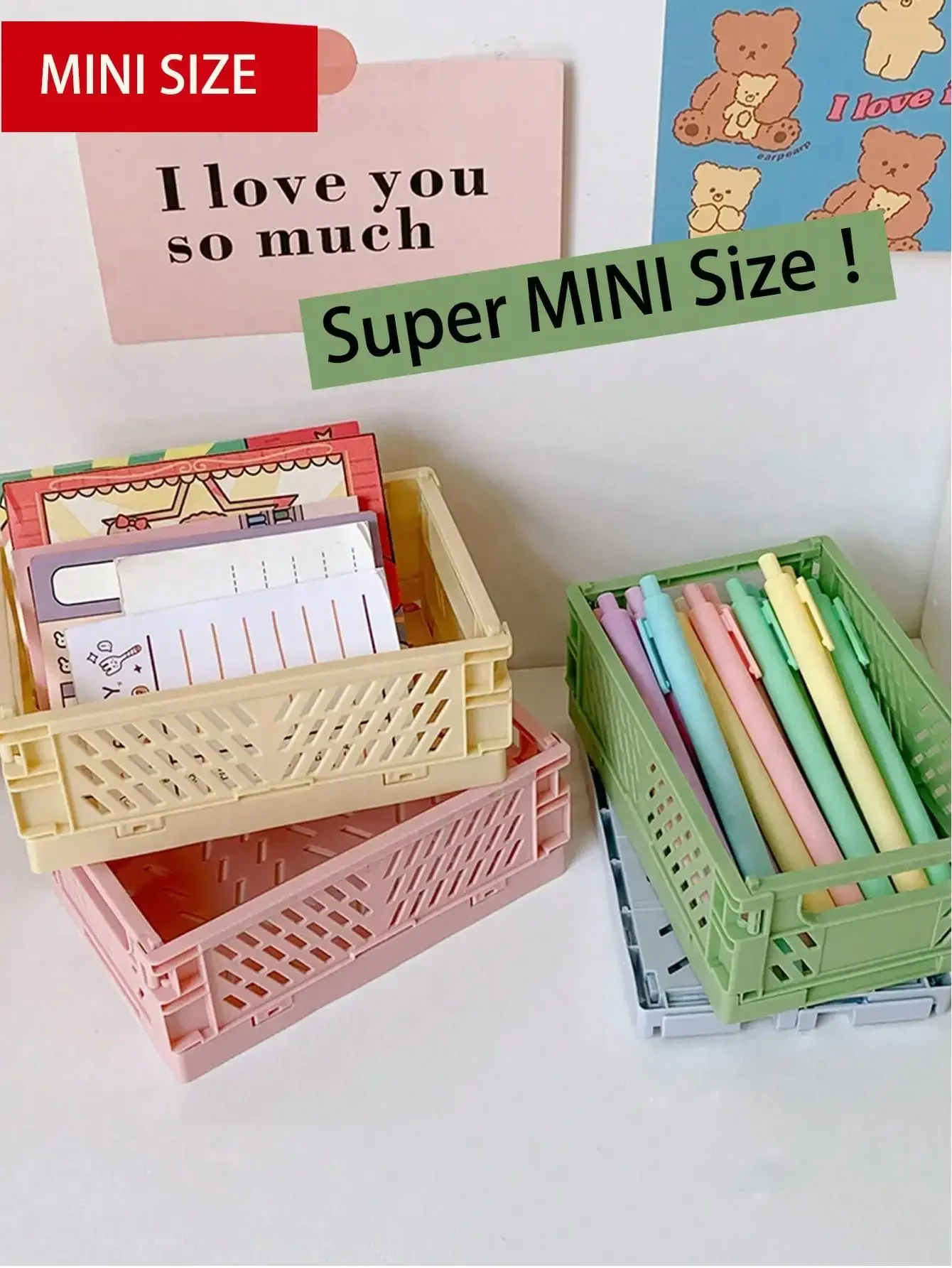 

1pc Modern Minimalist, Ultra-Mini Foldable Plastic Box, Multi-Function Desk Organizer For Stationery, Jewelry, Cosmetics And Other Items, 5.91in*3.86in*2.24in Back To School Office Desk Accessories Desk Accessories Office Supplies Pen Holder Office Access