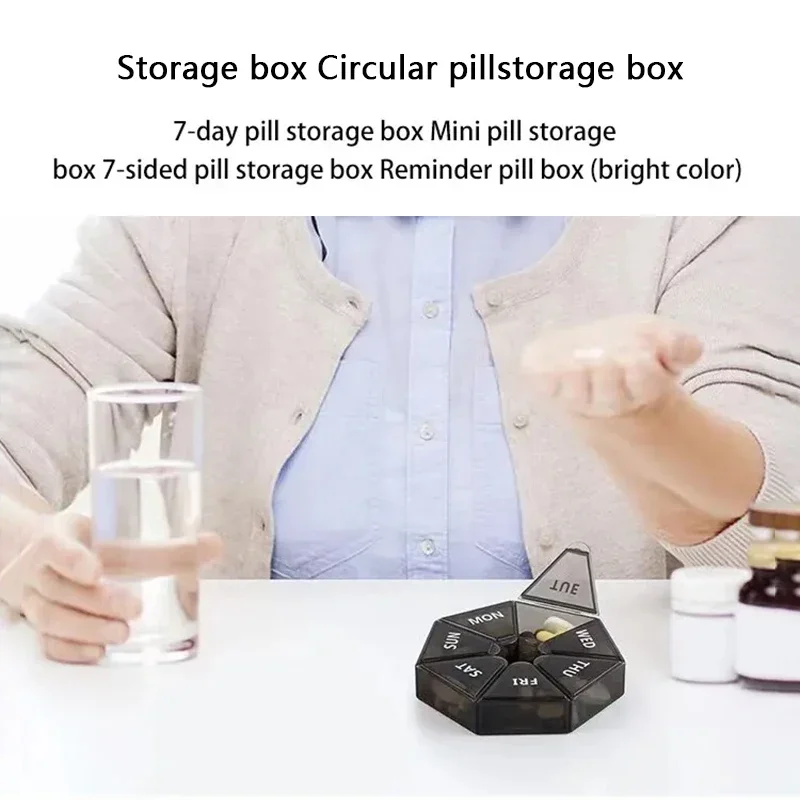 7 Grids Portable Weekly Pill Box Storage Case Pill Case Container Mini Medicine Organizer Tablet Dispenser Splitters