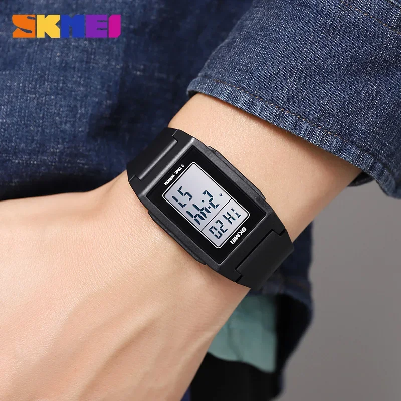 SKMEI 2321 Reloj Digital militar de lujo para Hombre, relojes de pulsera electrónicos impermeables deportivos para Hombre, alarma cronómica 1988, Reloj para Hombre