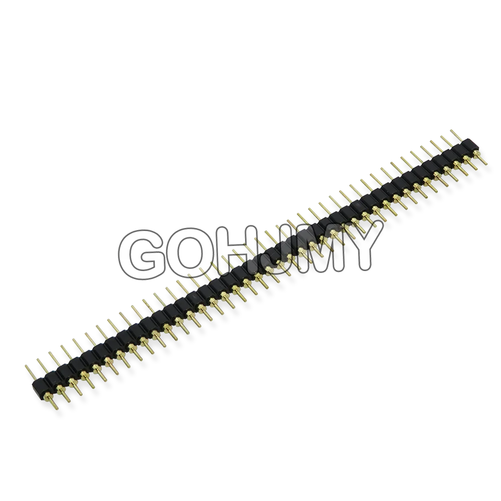 5PCS 2.54mm Round pin 40P Header Strip Male Header Single Row 40 Pin Connector Strip Needle 1x40 Connector 