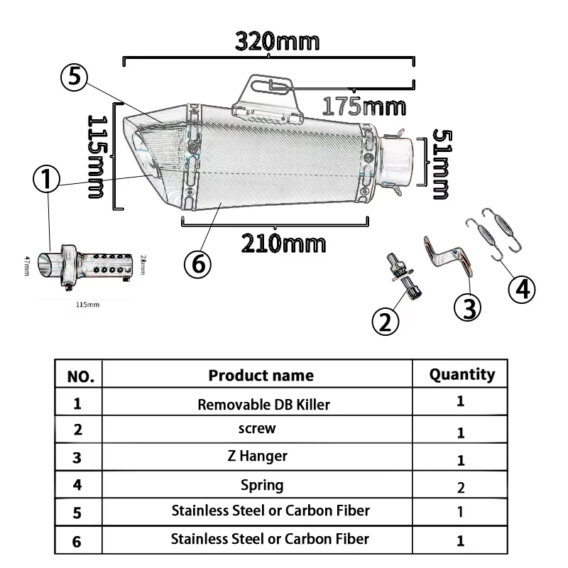 For VOGE Brivido 125R 125 R 2023 2024 Motorcycle Exhaust Full System Muffler Escape Moto 50.8mm Front Link Pipe With Muffler
