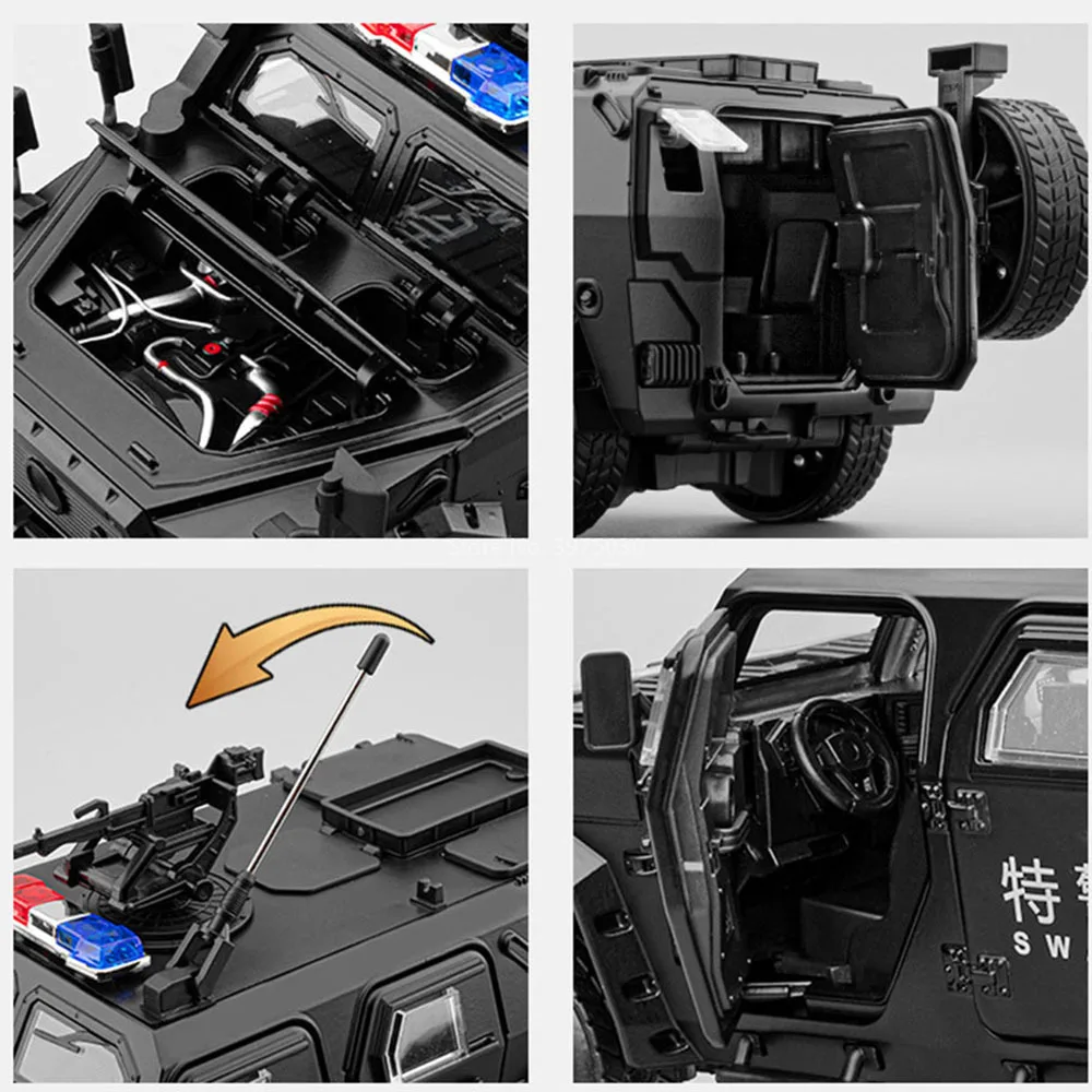 1:20 合金製 東風勇敢戦士 パトカー おもちゃ モデル ドア開閉 車両 ホイールプルバック ミニチュアカー 男の子向け フェスティバルギフト