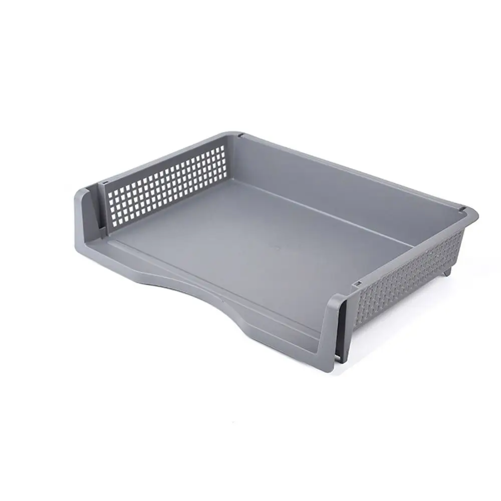 Rack de arquivo empilhável para desktop Fashion File Organizer Bandeja laminada de armazenamento de arquivos A4 Rack de papéis plásticos