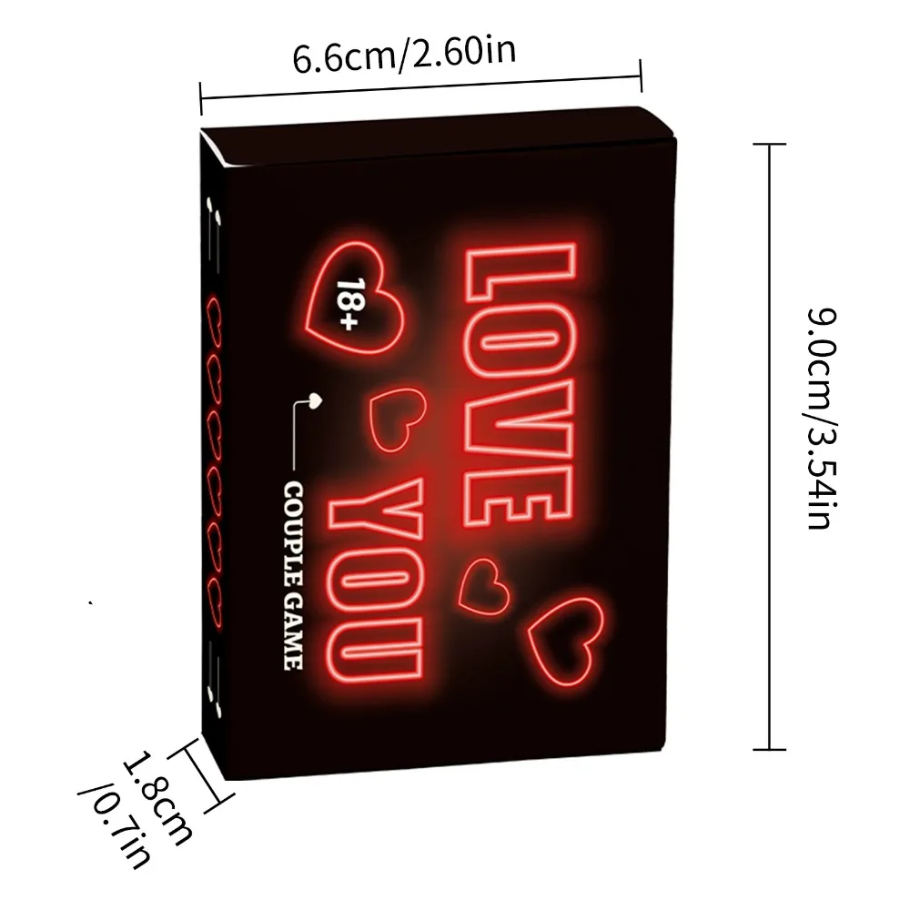 50LOVE YOU Neonlicht-paalkaarten Bestverkochte Engelse spel Interactieve kaarten Zoet Intiem Levendig Gepassioneerd Charmant