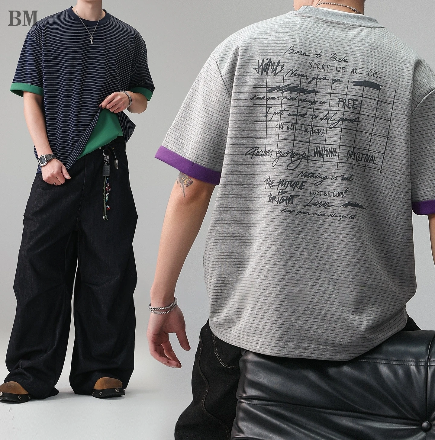Mens American Striped T Shirt Back Print Graphic Oversized Round Neck Short Sleeve Plus Size Summer Streetwear Casual Tops Male