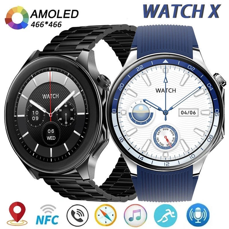 

Умные часы OPPO Huawei Watch X NFC для мужчин AMOLED HD экран сердечный ритм IP68 водонепроницаемый Bluetooth телефон Умные часы для женщин 2024 новый