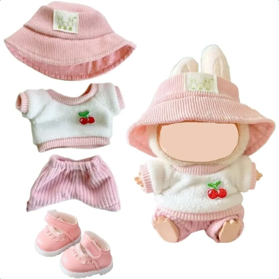 

Одежда для куклы Labubu, одежда для кукол, аксессуары, милый наряд, комплект из 4 предметов, одежда для кукол, совместимая с куклой Labubu 15 см 17 см