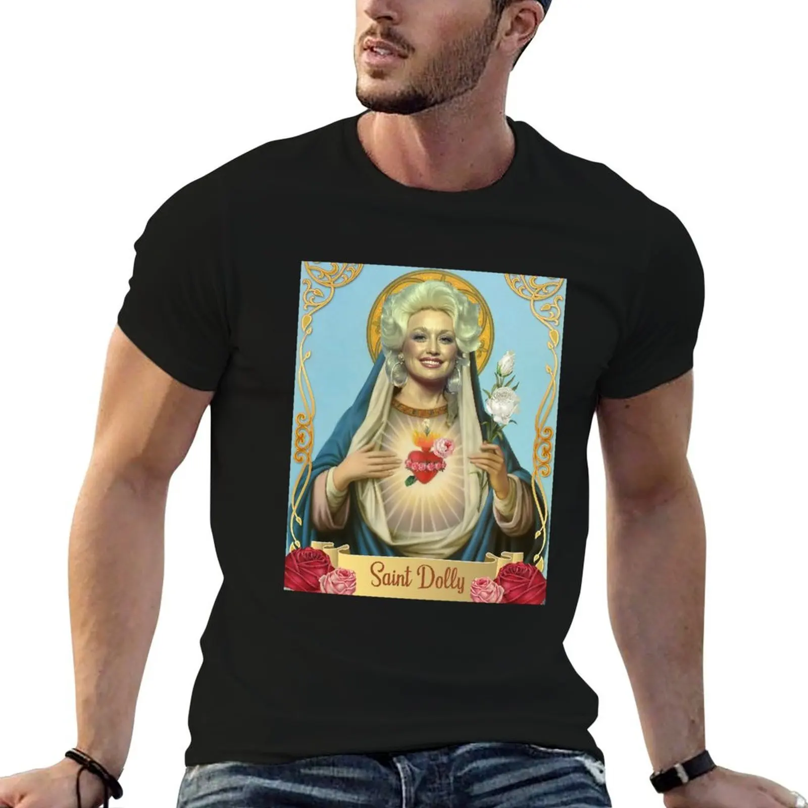 vintage saint dolly gift parton's lovers men women T-Shirt men t shirt cotton 100% man t shirt graphic T-Shirt
