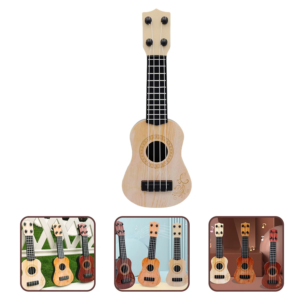 

Mini Ukulele Kids Toys for Girls Wooden Guitar Musical Plastic Model Playthings Baby Child Simulation