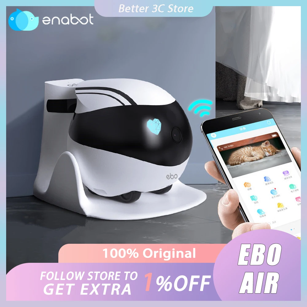 Enabot EBO AIR/EBO SE 지능형 로봇 무선 카메라 로봇, 원격 모니터링 반려동물 동반 로봇, 실시간 제어, 홈 커스텀 