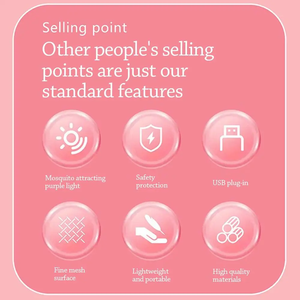 

New UV Light Mosquito Swatter Mini Usb Insect Racket Non-toxic Mosquito Zapper Home