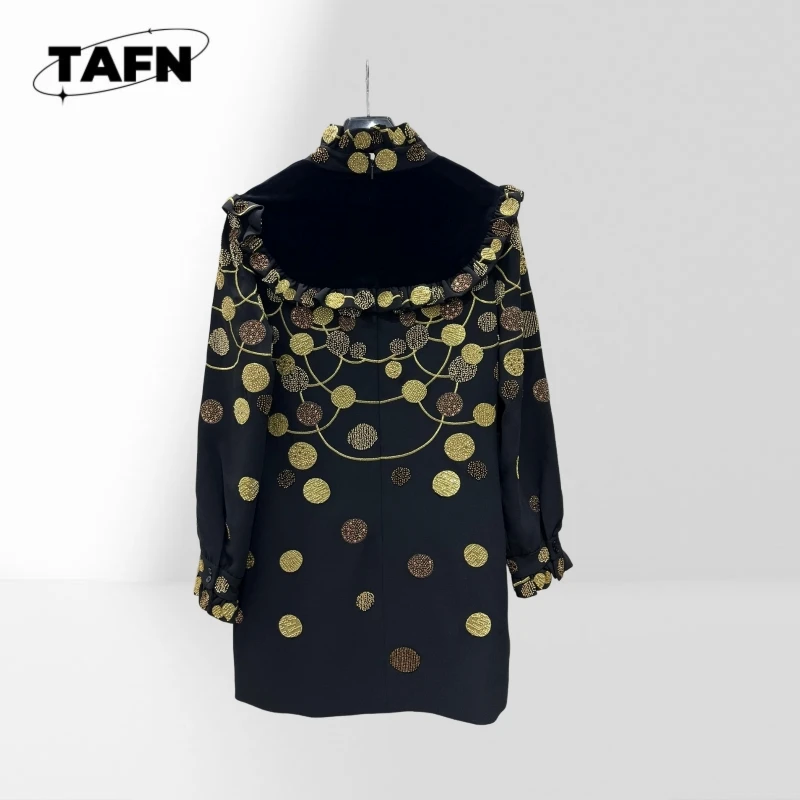 เสื้อแจ็คเก็ตเทรนช์สไตล์เกาหลีลำลองสำหรับผู้หญิง ความยาวปานกลาง ป้องกันลม เหมาะสำหรับผู้หญิงที่เดินทางไปทำงาน พร้อมปลายแขนเสื้อปรับได้ รุ่น AJ2307