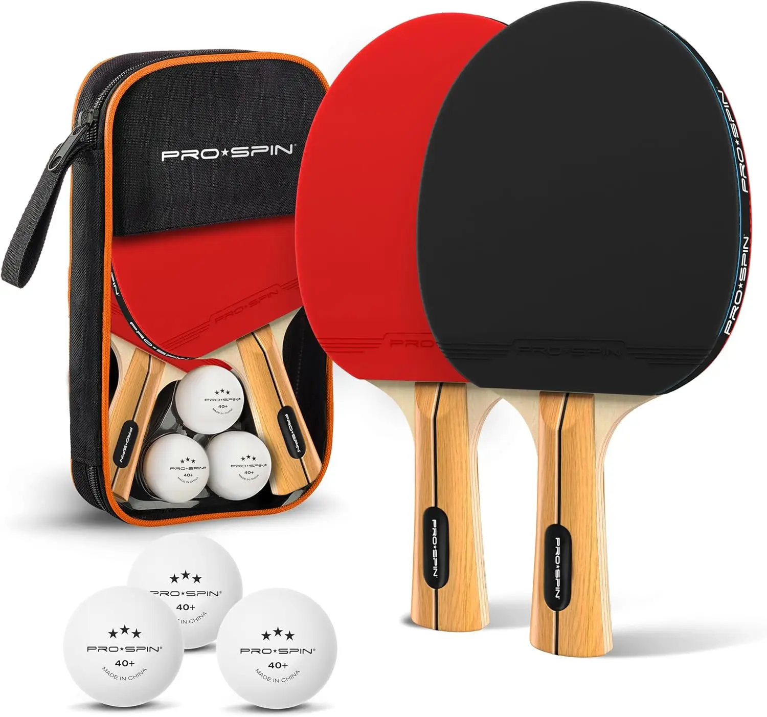 

PRO-SPIN Ping Pong Paddles Set - High-Performance Table Tennis Rackets with 1.8mm Sponge, 3-Star Balls & Storage Case for Indoor