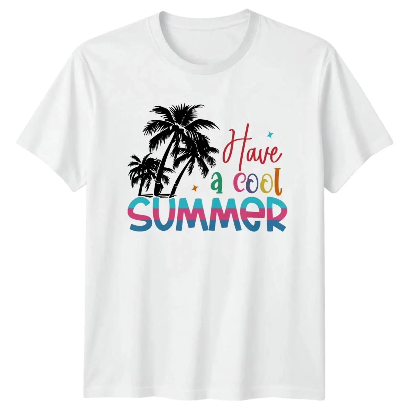 Have A Cool Sommer T Shirt Tropical Strand Urlaub vintage Washed Breathable Slightly streetwear homme fashion Soft graphic
