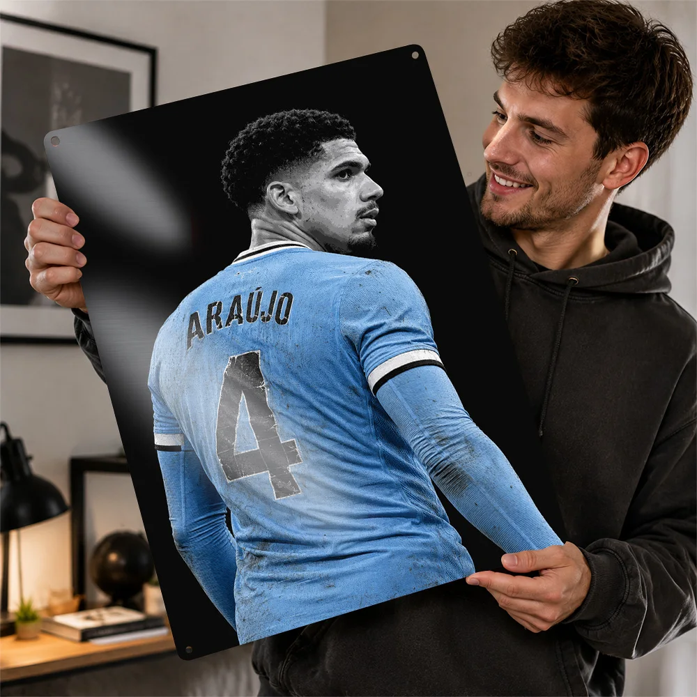 Ronald Araújo Football Aluminum Poster Personalized Metal Sign Club Hero Design Wall Art Perfect For Loyal Supporters In Study