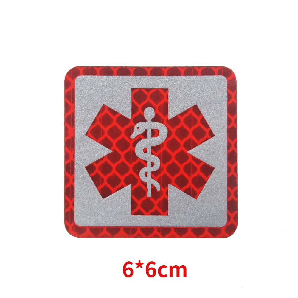 International Rescue Medical Emergency Red Ten Badge Rescue Snake Embroidered PVC Arm Badge Magic Sticker Badge Clothing Patches