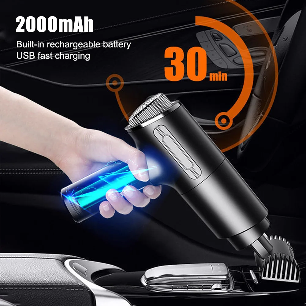 90000Pa 2 in 1 Car Vacuum Cleaner Wireless Charging Compressed Air Duster Handheld High-power Air Blower Duster For Home Office