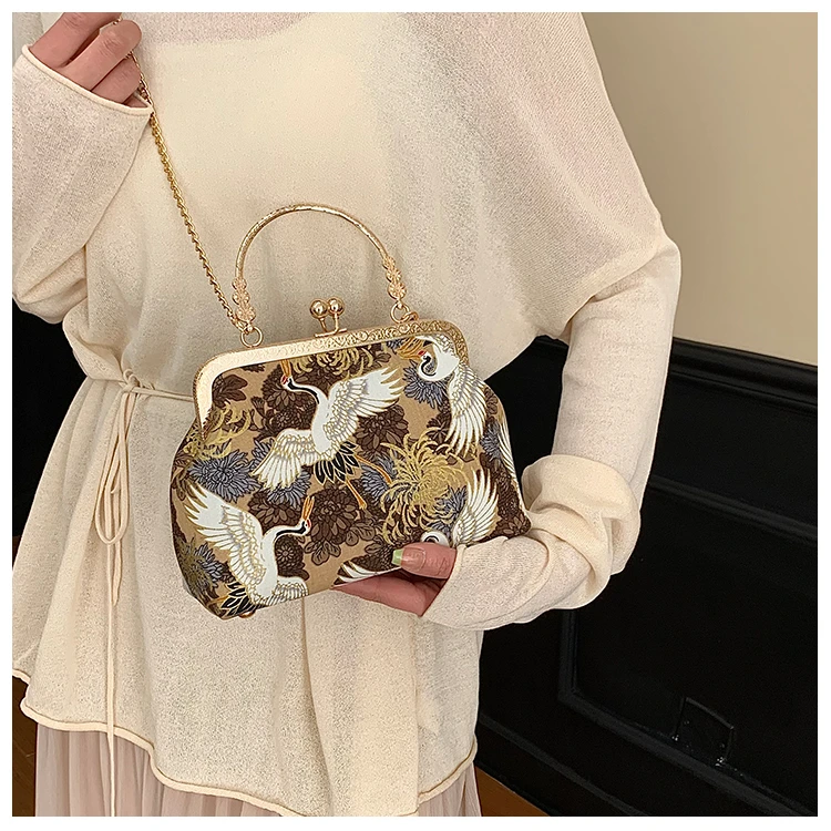 Silk Embroidery Crossbody Bag Patchwork National Style 2025 Hot Sale Bags for Women Hasp Simple Fashion Women's Handbags