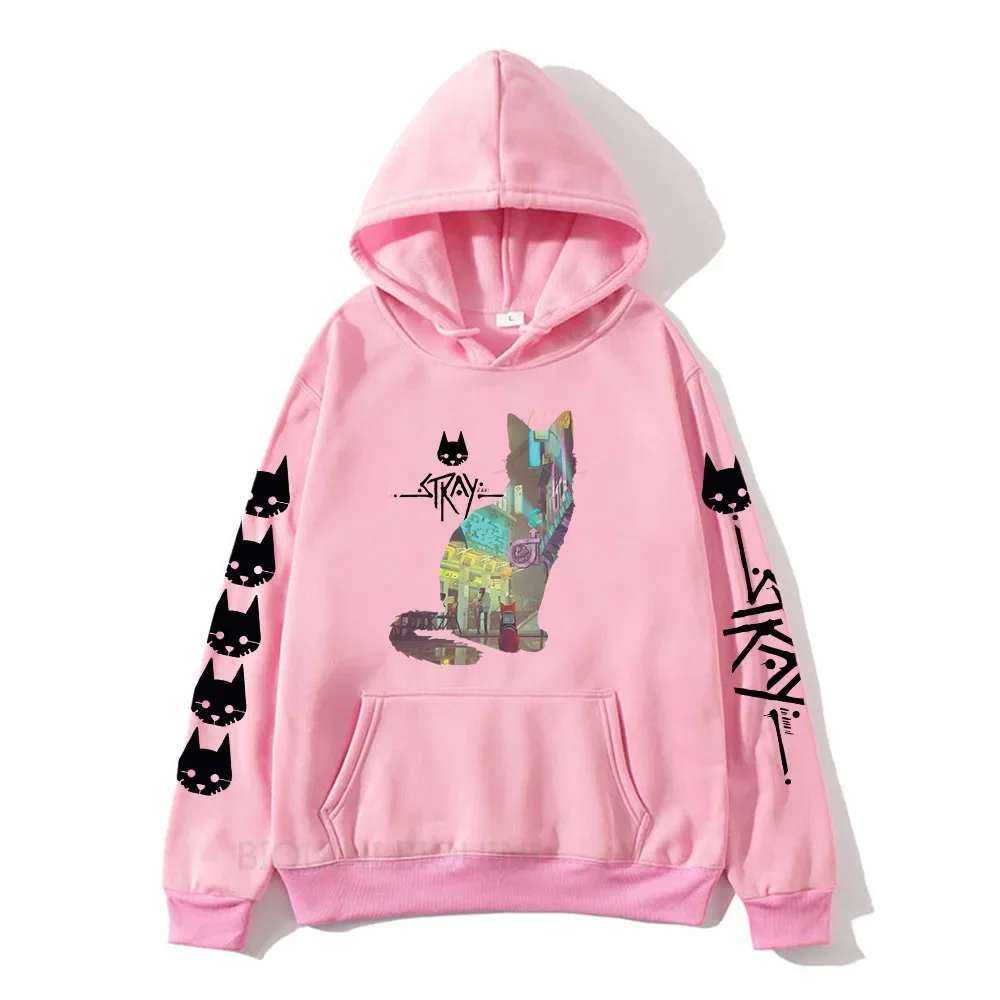 Stray Game StrayCat Hoodie Men/Women Cartoon Kawaii Printed Sweatshirts Autumn/Winter Harajuku Unisex Aesthetic Pullovers Male