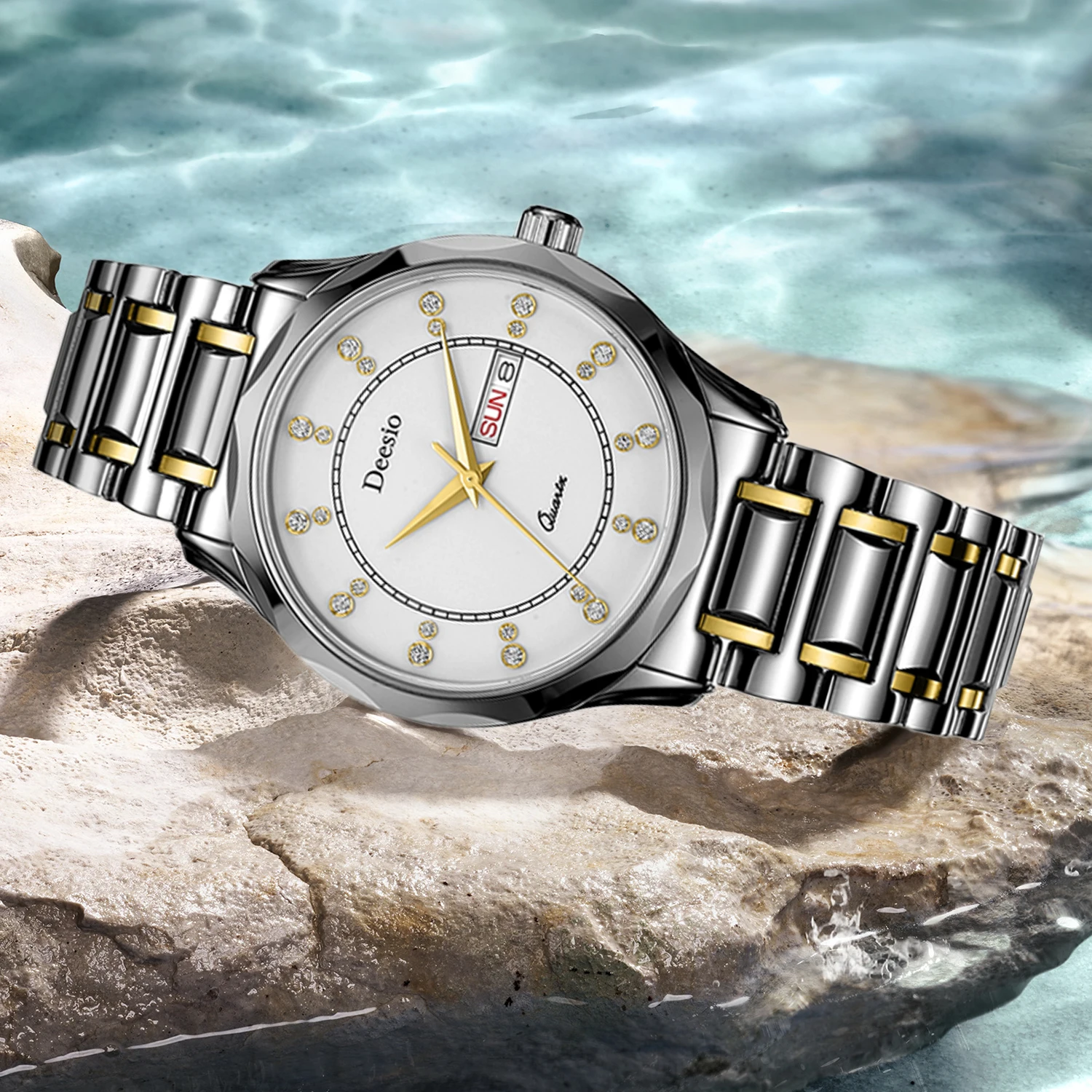 Deesio Matching Watches Luxury Business Automatic Mechanical Watch Quartz Japanese Movement Stainless Steel Waterproof Men Gift