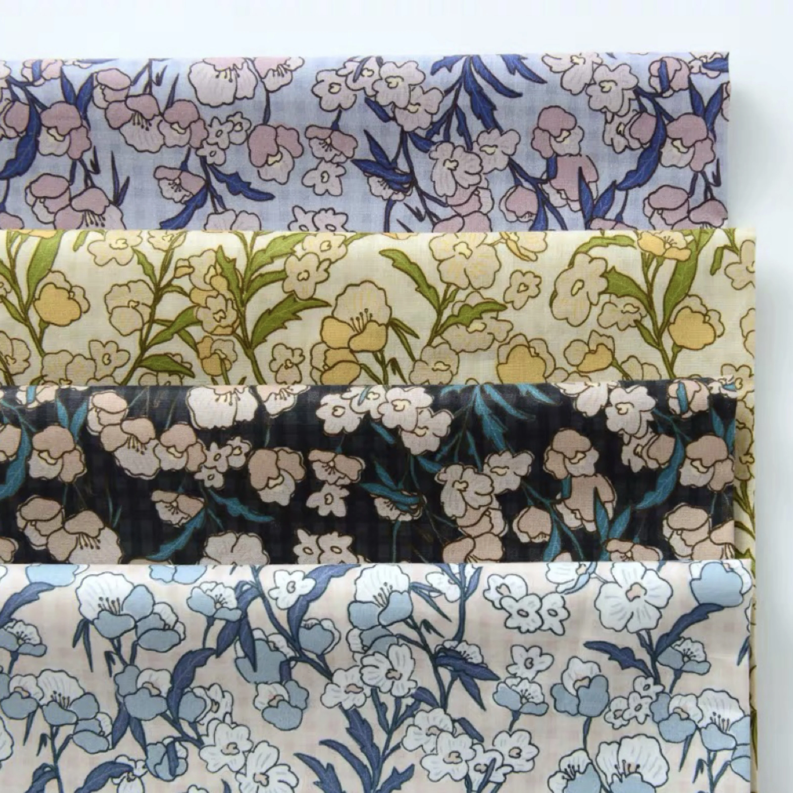 

Vintage Floral Print 100% Cotton Fabric Soft Breathable DIY Sewing Material for Dress Blouse Home Textile Retro Botanical