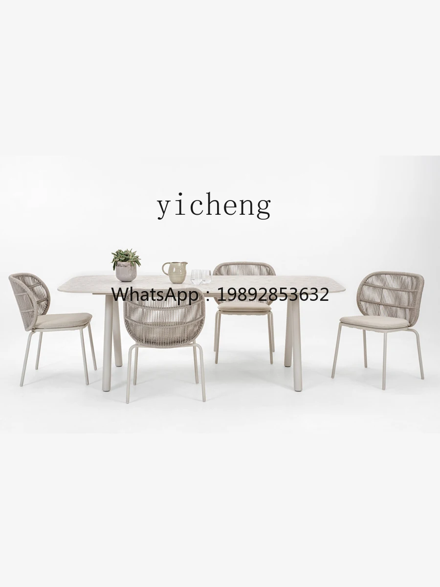 Balcony Leisure Sofa Rattan Chair Woven Lazy Backrest Coffee Table Three-Piece Combination Outdoor Garden