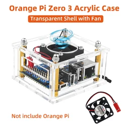 Orange Pi Zero 3 Acrylic Case Optional Cooling Fan Heatsink Active Passive Cooler Transparent Shell for Orange Pi Zero 3