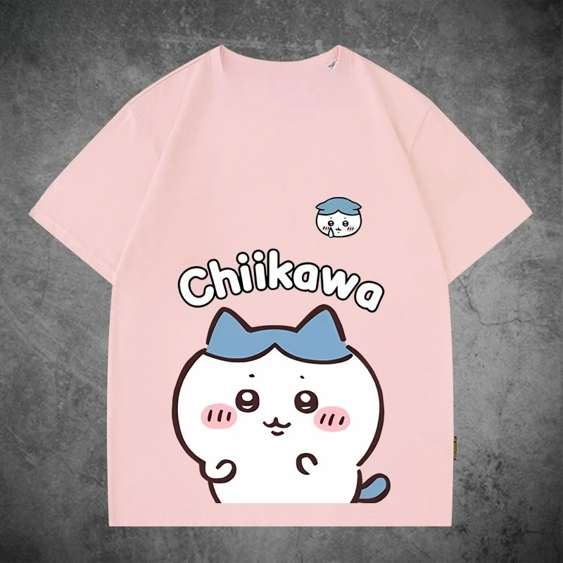 Chiikawa Japanischer Niedlicher Stil Hachiware Usagi Grafik T-Shirt Unisex Trendy Lässig Locker Sommer Kurzarm Streetwear Alltags-Oberteil – Detail 8