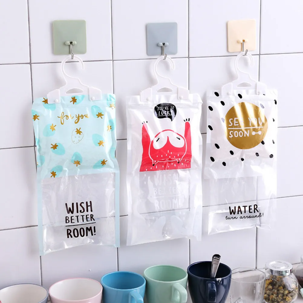 4Pcs Hanging Moisture Absorber Bags Cartoon Design Wardrobe Dehumidifier for Closet Cabinet Anti Mold Hygroscopic Drying Agent