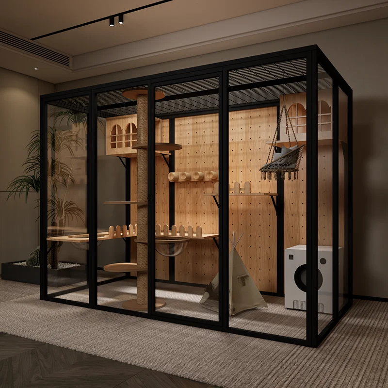 

Panoramic Glass Cat Cabinet Cat Villa Cat House House Large Luxury House Pet Shop