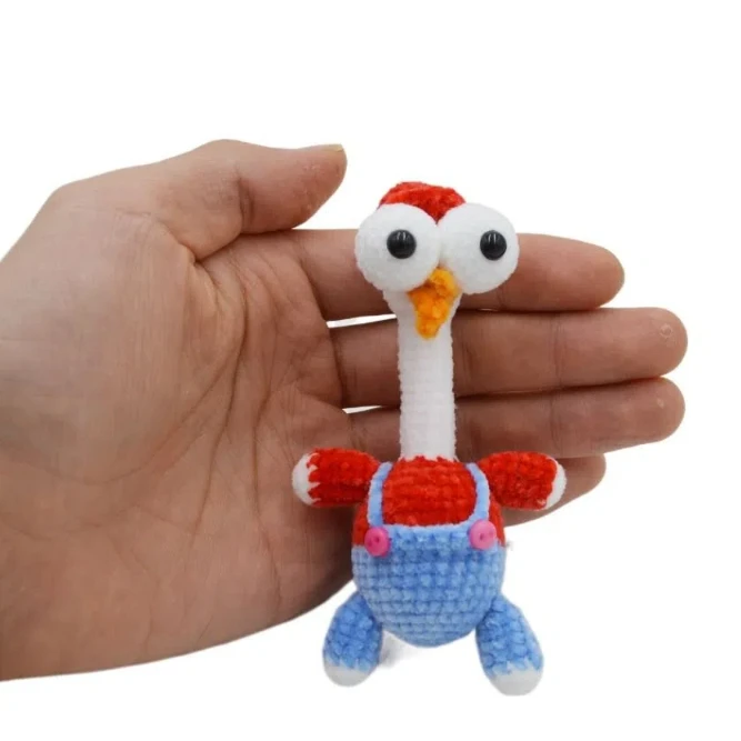 Lovely Simulation Hens Knit Chicken Keychain Handmade Doll Hens Key Ring Cute Funny Animal Key Holder Car Key Pendant