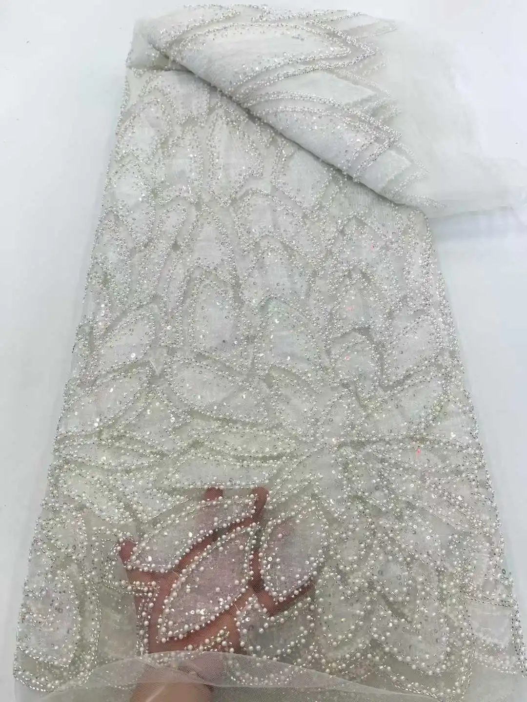 Nieuwste Franse kralen tule kant stof luxe 2025, hoge kwaliteit Afrikaanse bruidegom kant stoffen pailletten Nigeriaanse voor bruiloft