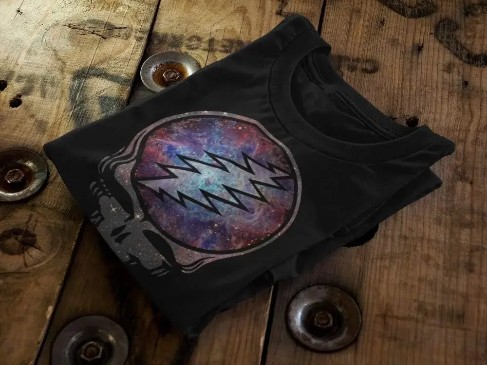 PEACE Men's Short Sleeve T-Shirt Steal Your Face Stealie Cosmic Space Stars Officially Licensed