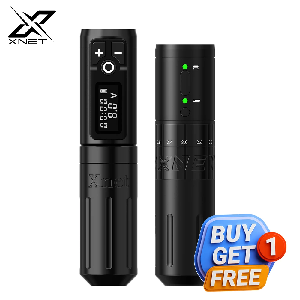 

XNET Plus & E1 Professional Wireless Tattoo Machine 2 Pen 1 Set Coreless Motor 2000mah Battery Tattoo Equipment For Tattoo BOGO