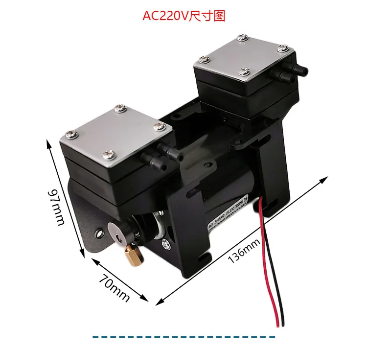 Imagem -02 - Pequena Bomba de Vácuo sem Óleo Bomba de Pressão Negativa Miniatura Bomba de Sucção para Equipamentos de Beleza 110v 220v