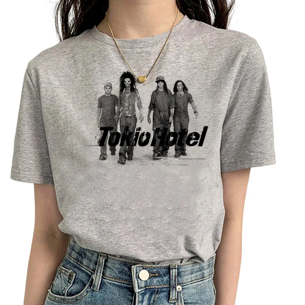 Tokio Hotel t-shirts women graphic designer Y2K top girl designer graphic Japanese clothes