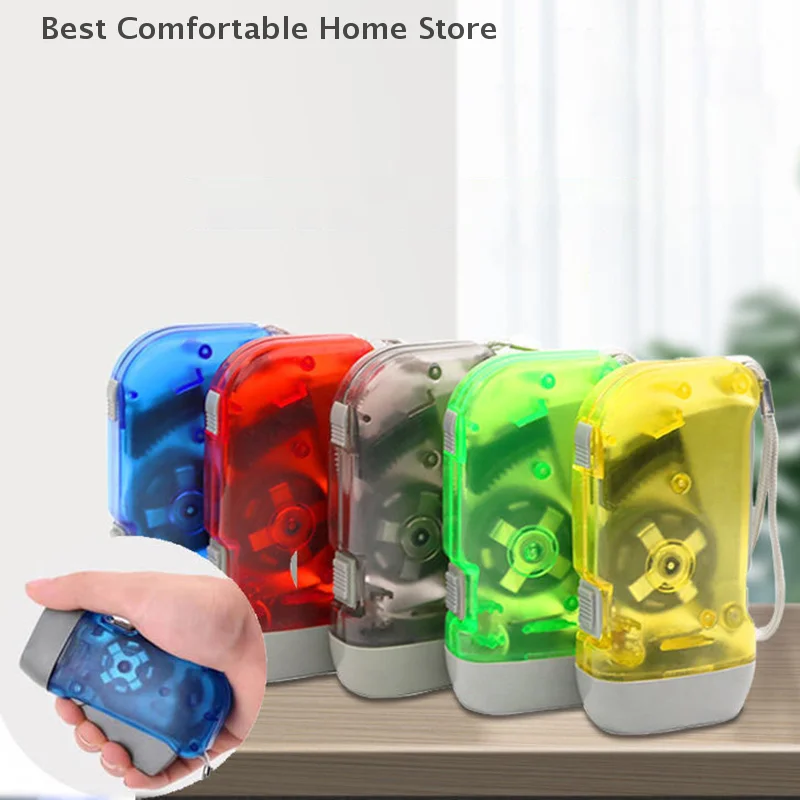 1Pc Household Hand-held Self Generating Flashlight Rechargeable Outdoor Night Camping Rainproof Portable LED Lighting Flashlight