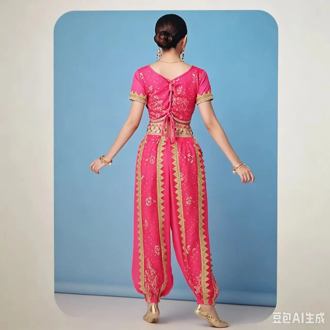 Indian ethnic dance costume stage performance pants set