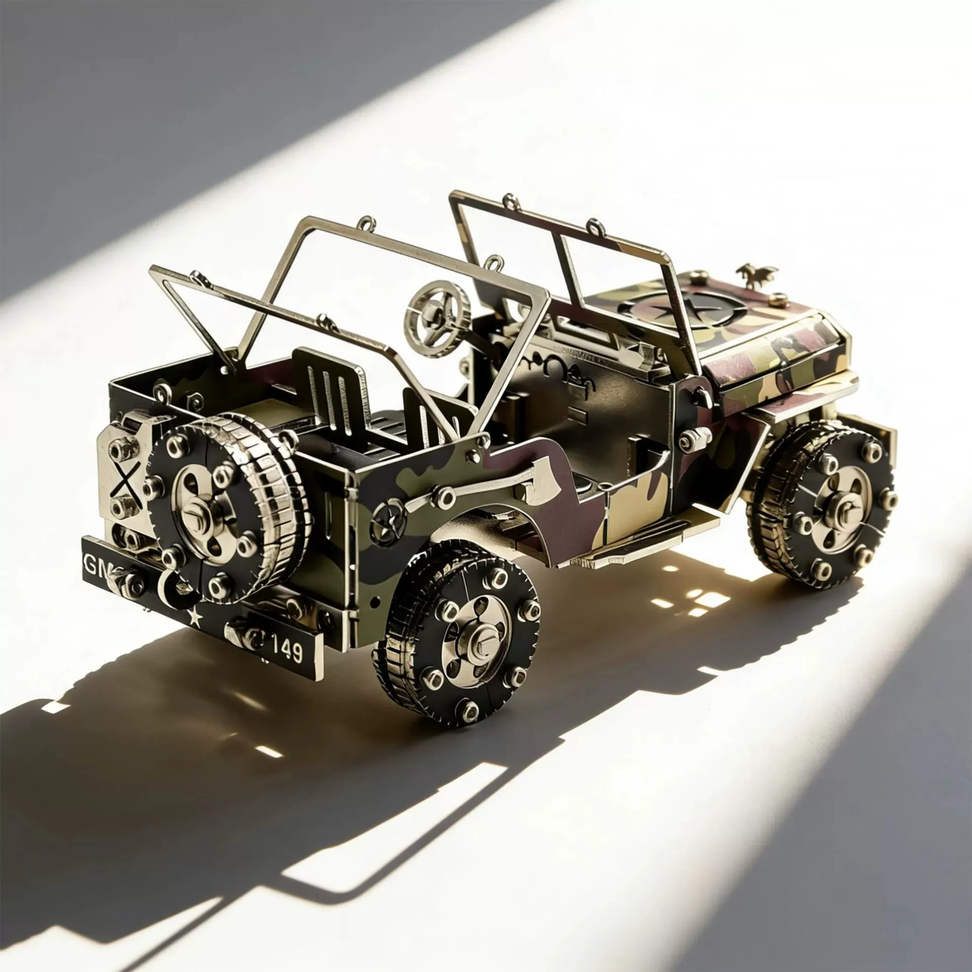 Mechanical Je-ep Car 3D Metal Puzzle 3D Metal Model Kits DIY Mechanical Fine Assembly Model Suitable For Adults Collections And