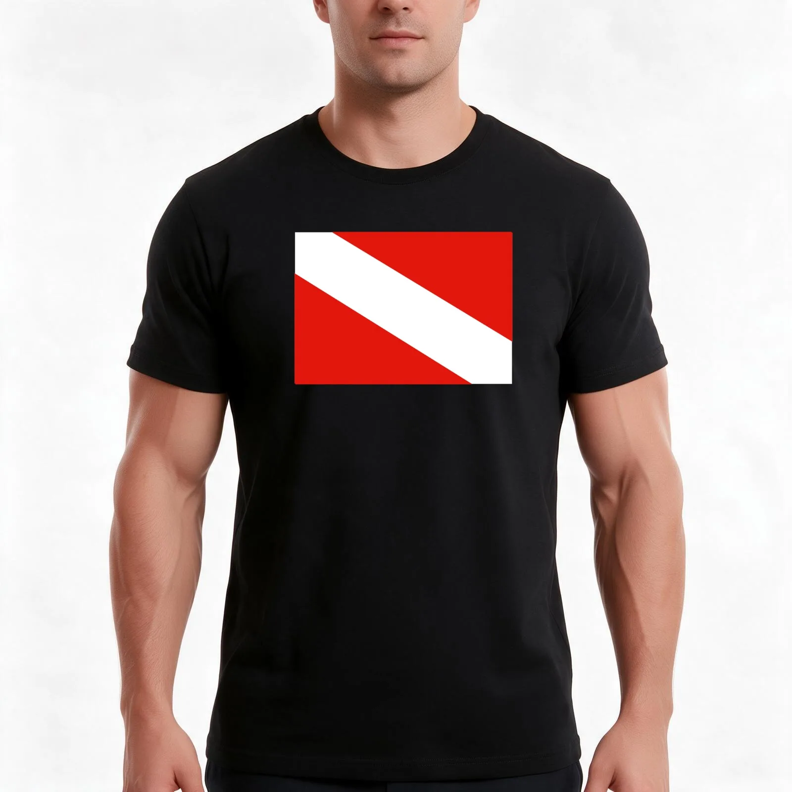 Dive Flag graphic Scuba Diving Diver print For Men and Women T-Shirt, Summer Casual Cotton Tee, Oversized Streetwear Tops