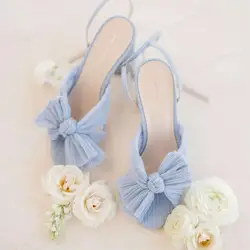 Sandalias con correa en el tobillo para mujer, zapatos de boda con lazo y Punta abierta, tacón grueso, elegantes y cómodos, gran oferta, verano, 2022