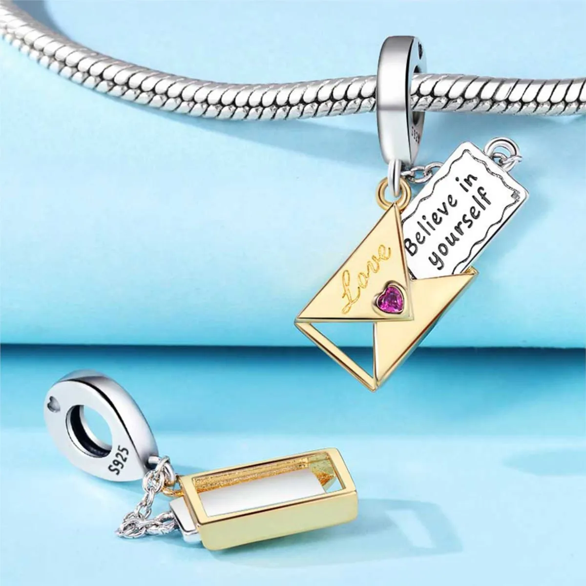 MISEFF S925 Sterling Silver Charm Eternal Infinity Love Pendant For Bracelet DIY Jewelry Valentine's and Mother's Gift
