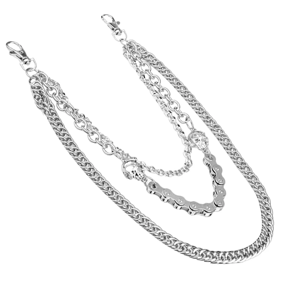 

1 Pc Men Decorative Trousers Chain Hip Hop Pants Chain (Silver） Wallet Chain Man Pants Chain
